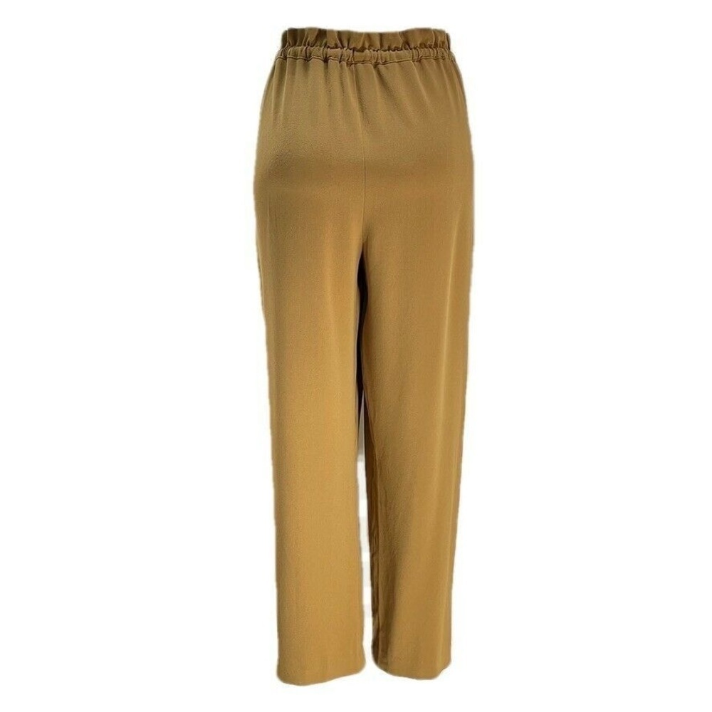 Aritzia Wilfred Pants Wide Leg Tan Size S Office Elastic Waist - Picture 4 of 14